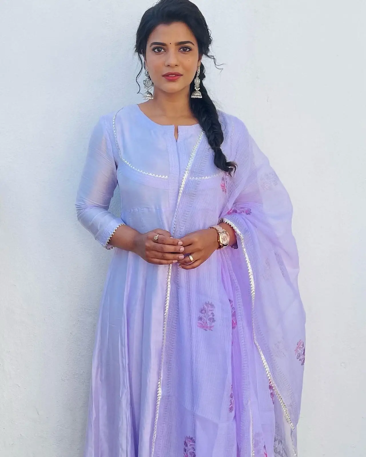 Aishwarya Rajesh in Traditional Violet Panjabi Dress